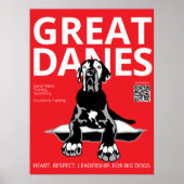 Black Red White Great Dane Trainer Poster (Voorkant)