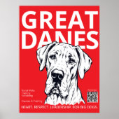 Black Red White Great Dane Trainer Poster (Voorkant)