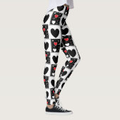 Black Red White Heart Gepatterde Leggings (Rechts)