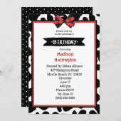 Black Red White Koe Afdrukdag uitnodiging (Voorkant / Achterkant)