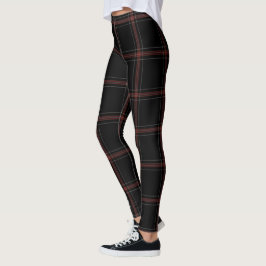Black Red White Large Tartan Pset Leggings
