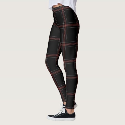 Black Red White Large Tartan Pset Leggings (Links)