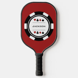 Black Red White Las Vegas Casino Poker Chip Pickleball Paddle