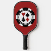 Black Red White Las Vegas Casino Poker Chip Pickleball Paddle (Achterkant)