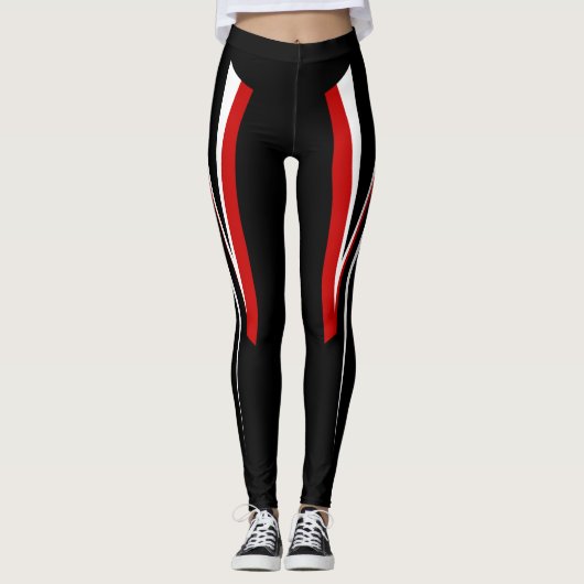Black Red White-Leggings Leggings (Voorkant)