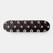Black Red White Lines en Polka Dot Abstract Skateboard (Horizontaal)