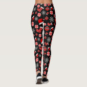Black Red White Merry-kerstLeggings Leggings (Achterkant)