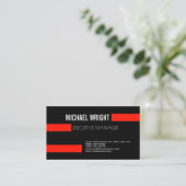 Black Red White Modern Plain Simple Minimalist Visitekaartje (Staand voorkant)