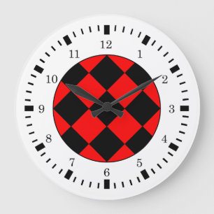 Black Red White Racing Theme Wall Clock Grote Klok