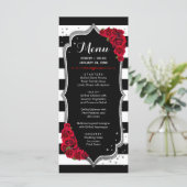 Black Red White Silver-menukaart Programmakaart (Staand voorkant)