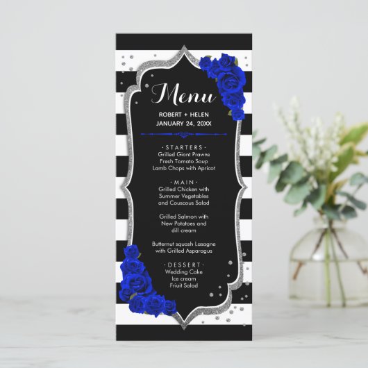 Black Red White Silver-menukaart Programmakaart (Staand voorkant)