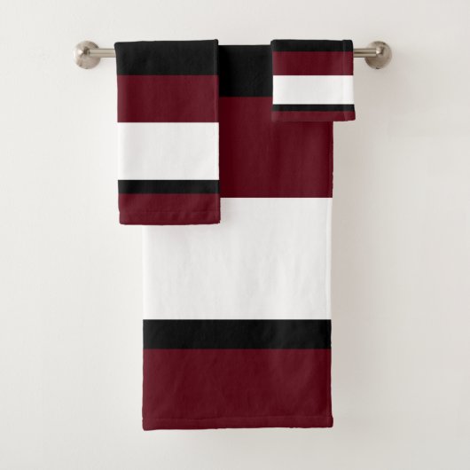 Black Red White-sloten Bad Handdoek (Insitu)