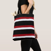 Black Red White Striped Canvas tas (Dichtbij)
