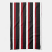 Black Red White Striped Kitchen Towel Theedoek (Verticaal)