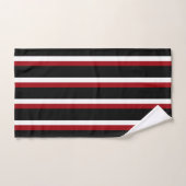 Black Red White Striped Towel Set Bad Handdoek (Handdoek)