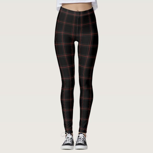 Black Red White Tartan Pset Leggings (Voorkant)