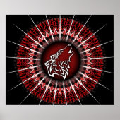 Black Red Wolf Tribal Poster (Voorkant)