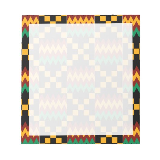 Black Red Yellow Green Kwanzaa Kente Cloth Notitieblok (Voorkant)