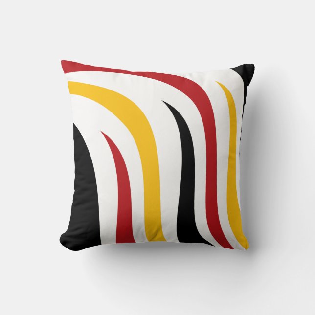 Black Red Yellow Stripes Kussen (Voorkant)