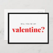 Black Red zal je mijn Valentijn zijn. Briefkaart (Voorkant / Achterkant)