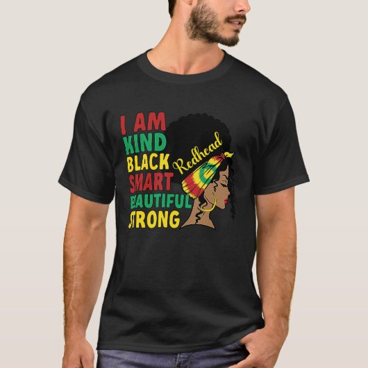 Black Redhead African American Melanin Redhead Gin T-shirt (Voorkant)