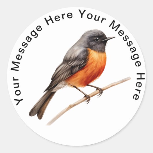 Black Redstart Ronde Sticker (Voorkant)