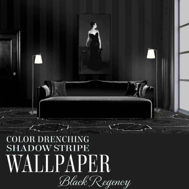 Black Regency Six Inch Shadow Stripe Behang (Creator heeft geüpload)
