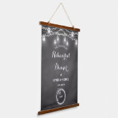 Black Rehearal Dinner Welcome String Lights Hangend Wandkleed (Gebogen)