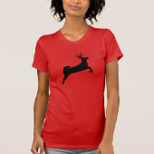Black Reindeer Silhouette T-shirt (Voorkant)