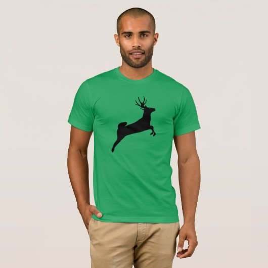 Black Reindeer Silhouette T-shirt (Voorkant volledig)