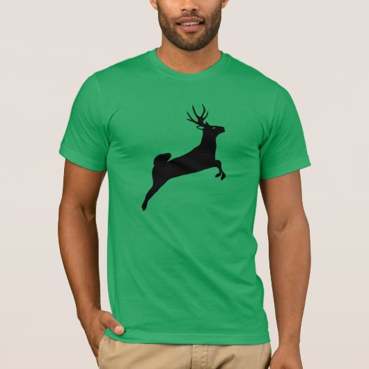 Black Reindeer Silhouette T-shirt (Voorkant)