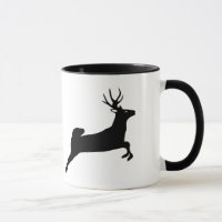 Black Reindeer Silhouette White