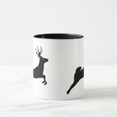 Black Reindeer Silhouette White Mok (Midden)