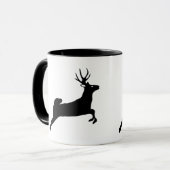 Black Reindeer Silhouette White Mok (Voorkant links)