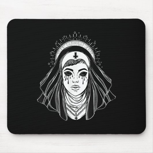 Black Religion Gothic Zuster - Evil Gothic Cross T Muismat (Voorkant)