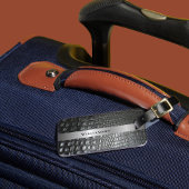 Black Reptile Digital Leather Silver Metal Bagagelabel
