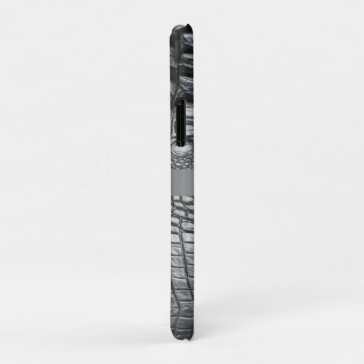 Black Reptile Digital Leather Silver Metal Case-Mate iPhone Case (Achterkant/rechts)