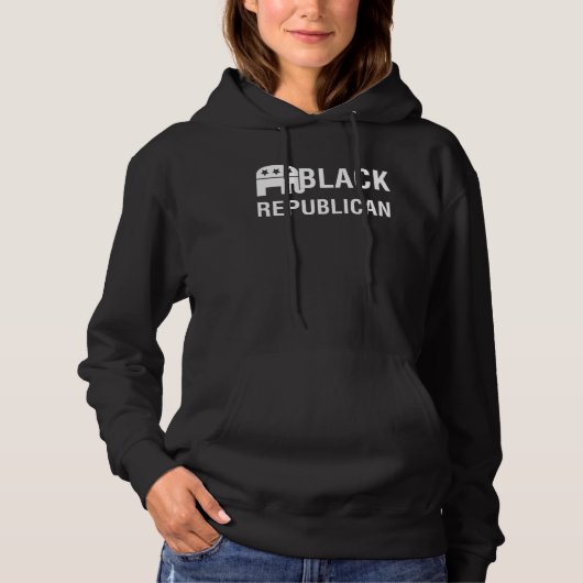 Black Republican Make America Great Political Part Hoodie (Voorkant)