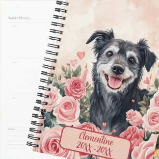 Black Rescue Mutt Dog Undated Appointment Book  Planner