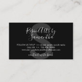 Black Resin Products Care Instructions Visitekaartje (Voorkant)