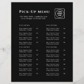 Black Restaurant Afhaalmenu Flyer | Aangepaste Log (Voorkant)