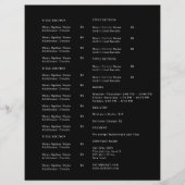 Black Restaurant Afhaalmenu Flyer | Aangepaste Log (Achterkant)