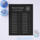 Black Restaurant Afhaalmenu Flyer | Aangepaste Log (Enkel)