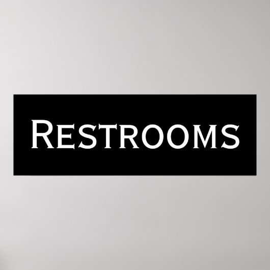 Black Restrooms Wall Art Poster afdrukken (Voorkant)