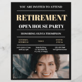 Black Retirement Open House Party Uitnodiging Flyer (Voorkant)