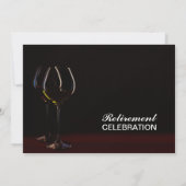 Black Retirement Wine Glass Party Kaart (Achterkant)