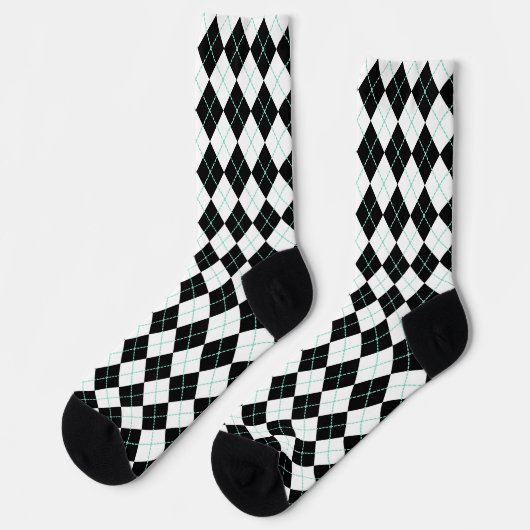 Black Retro Argyle Socks Sokken (Links)