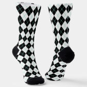Black Retro Argyle Socks Sokken (Gebogen)