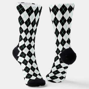 Black Retro Argyle Socks Sokken
