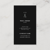 Black Retro Barber Shop Roos Blade Visitekaartje (Achterkant)